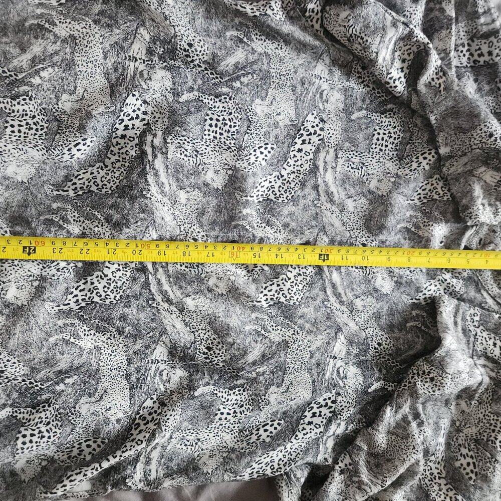 Vintage Literal Leopard Print Wool Blend Standing Collar Blouse - Picture 10 of 11